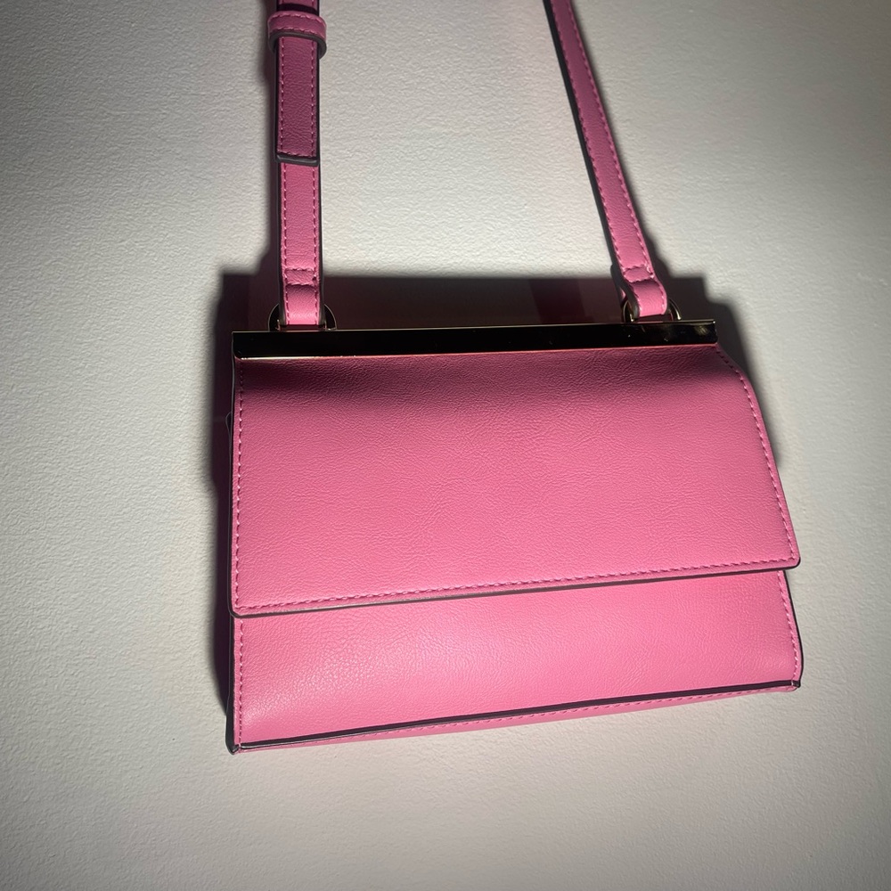 INC INTERNATIONAL CONCEPTS ~Faux Leather Demi Aurora Crossbody Bag ~ Pink/Gold